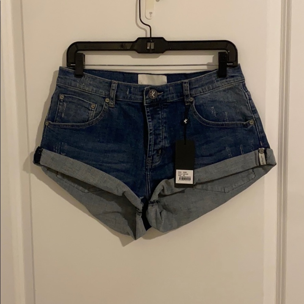 One Teaspoon Bandits High Waisted Short Blue